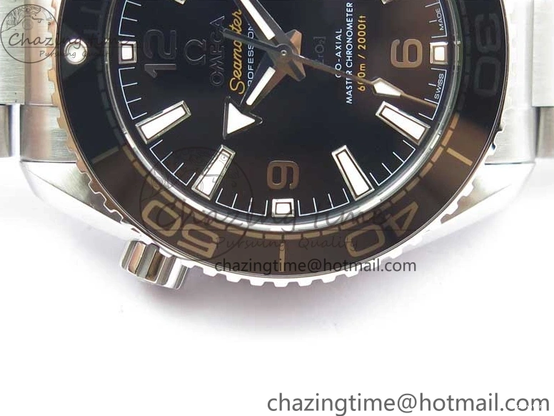 0217 Planet Ocean 39.5mm Black Ceramic Bezel SS VSF 1:1 Best Edition Black Dial on SS Bracelet A Stretchable 7890